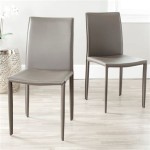 Grey Leather Modern Dining Chairs